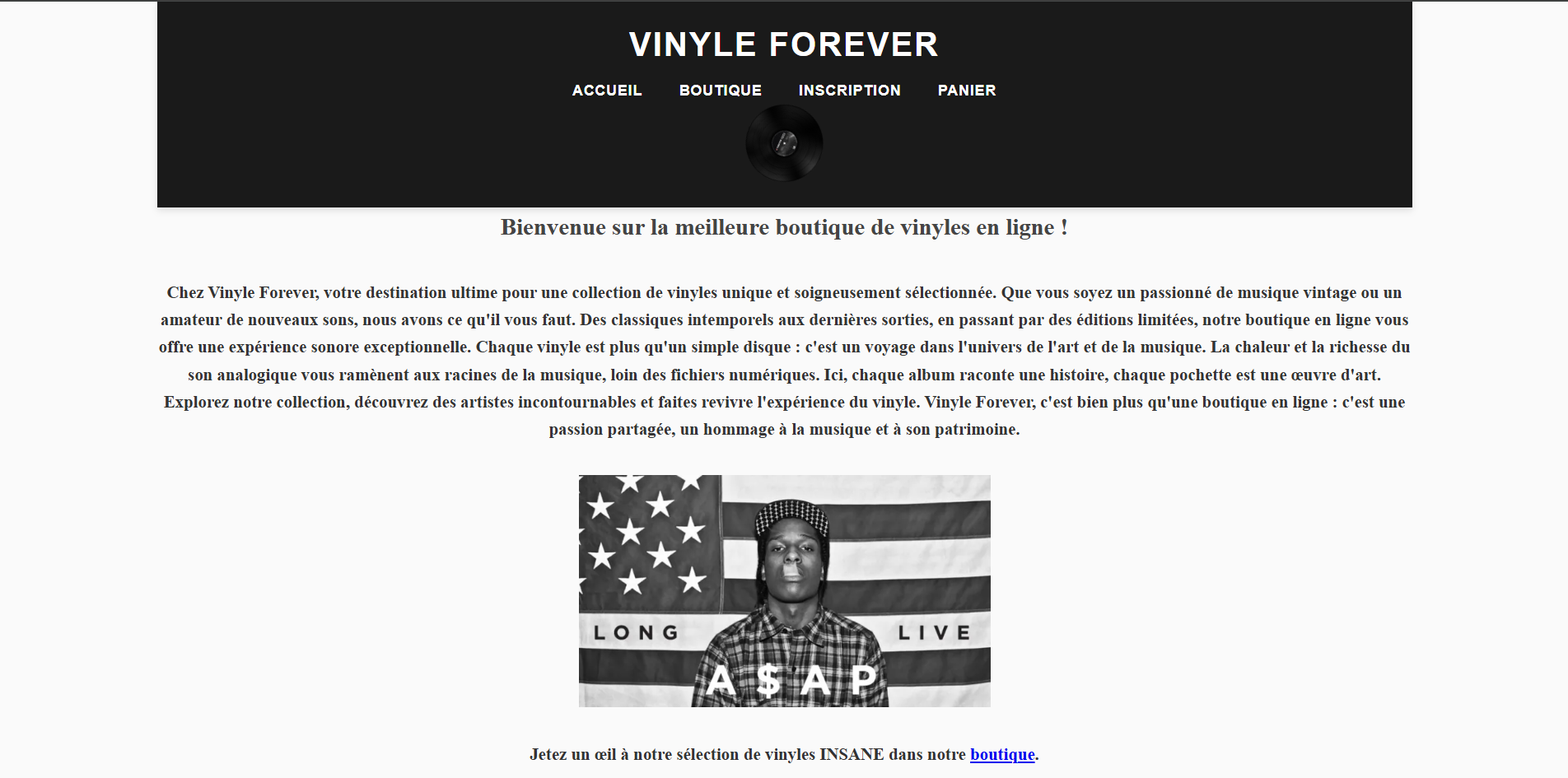Vinyle Forever - Dev site